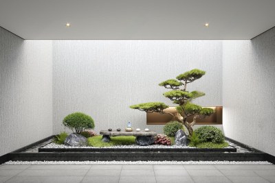 新中式室内景观造景3D模型下载